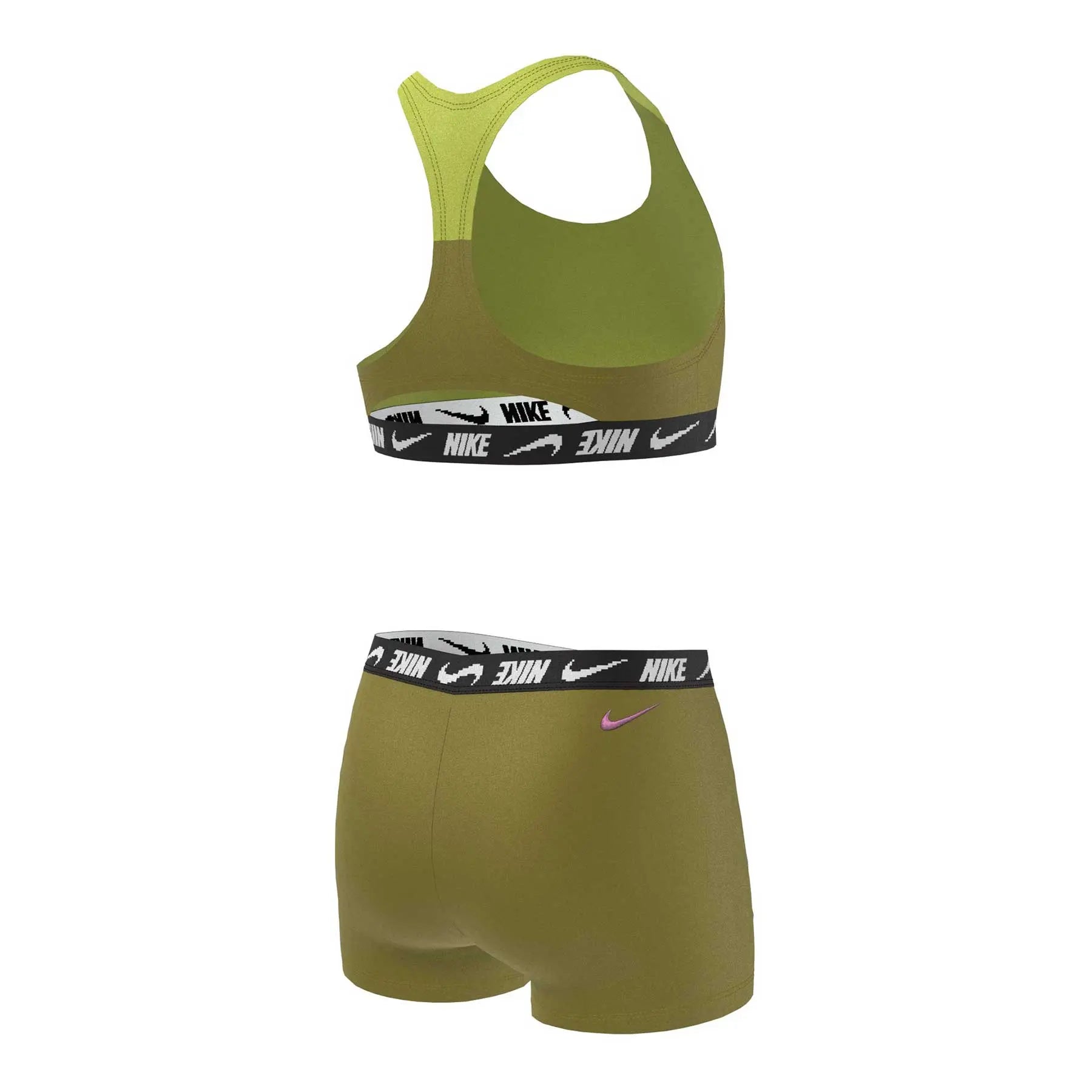 Nike Swim, Racerback Sport Bikini, Kinder, olive/schwarz