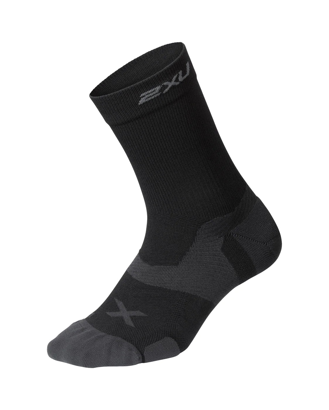 2XU VECTR Cushion Crew Socks, Black/Titan