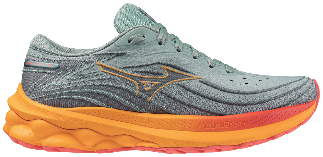 MIZUNO Wave Skyrise 5, Damen, Abyss / Dubarry / Carrot Curl