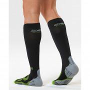 2XU Womens Compression Sock For Recovery, Damen, schwarz/grau