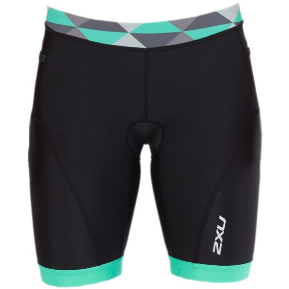 2XU Active 7" Tri Short, Damen, schwarz/grün