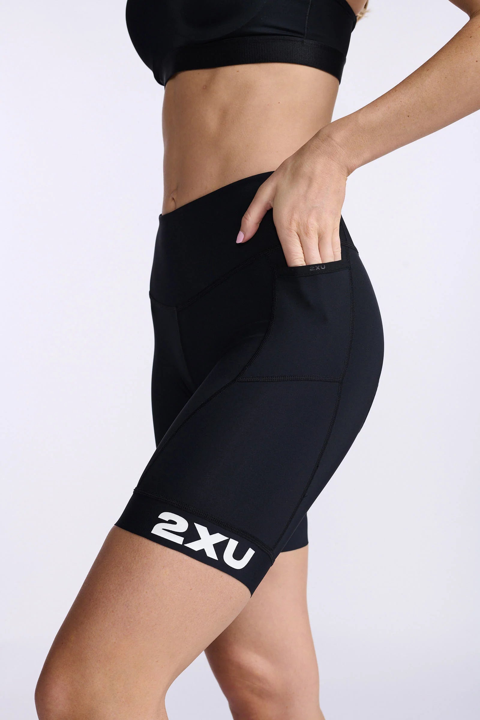 2XU Core Tri Short, Damen, black/white