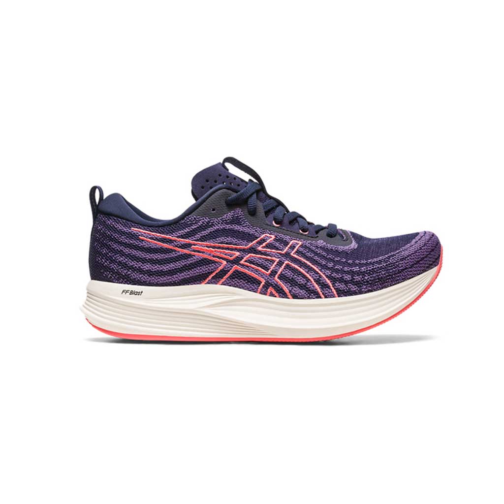 Asics EvoRide Speed, Damen, midnight/papaya, lila/dunkelblau/weiß