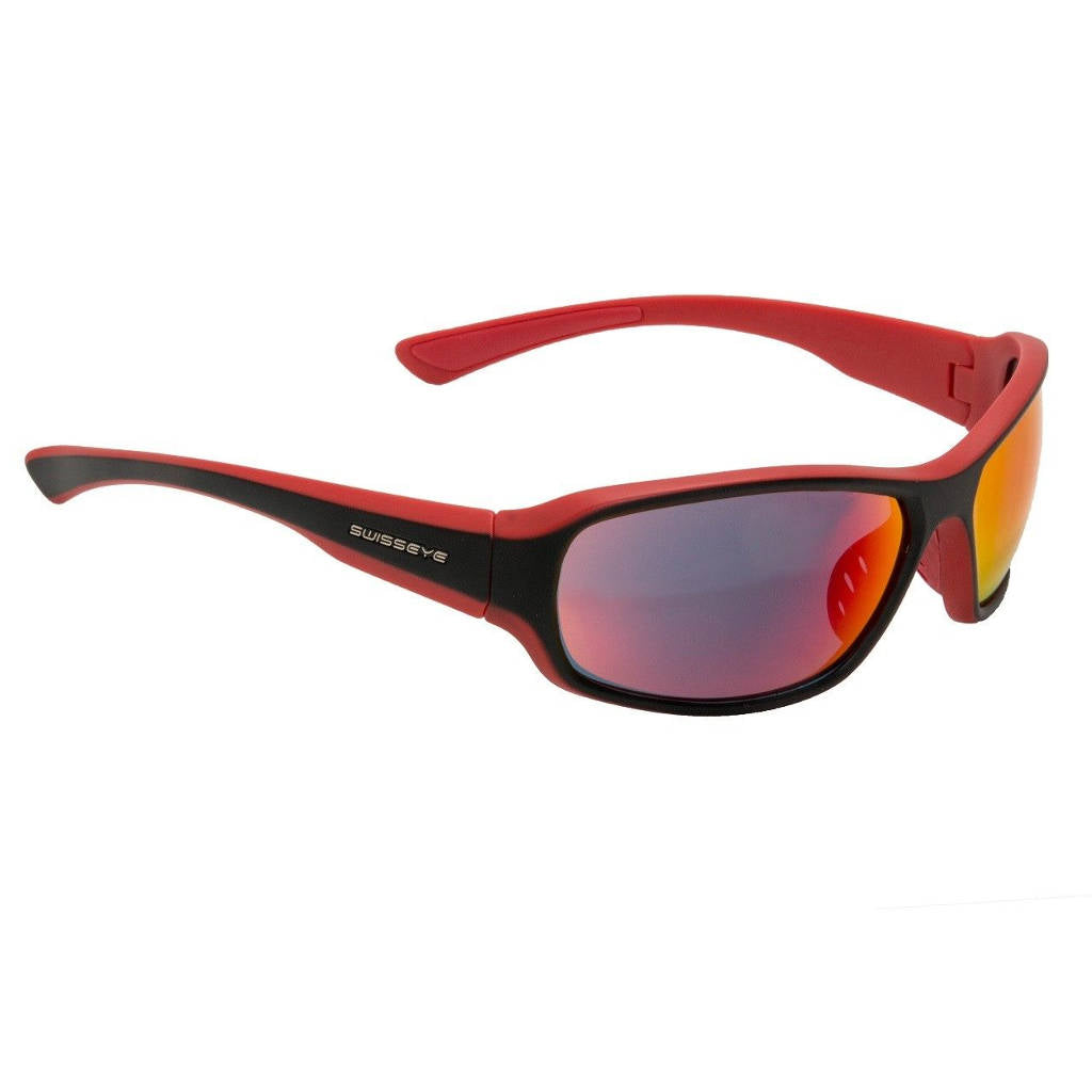 Swisseye Freeride, schwarz matt/rot, Gläser smoke BR Revo, Sportbrille, Radbrille