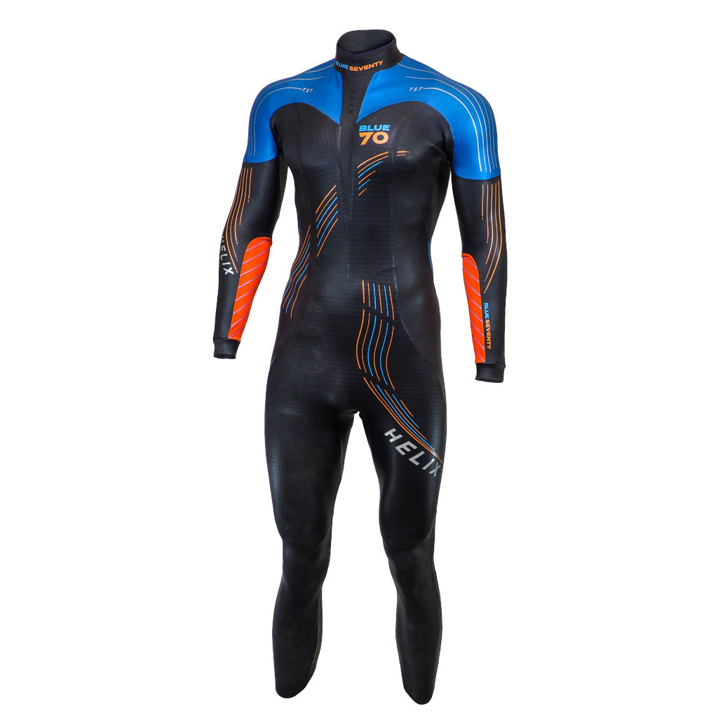 Tester Blueseventy Helix Fullsuit, Neoprenanzug, schwarz/blau/orange, Herren, 2023