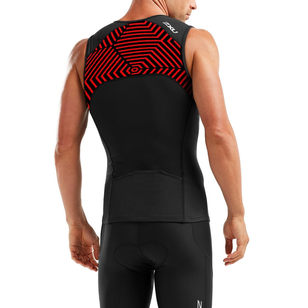 2XU Active Tri Singlet, Herren, schwarz/rot