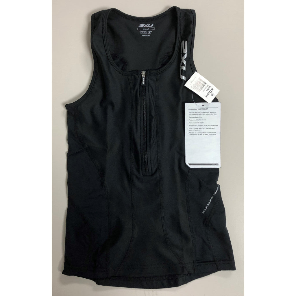 2XU Compression Tri Singlet, Frontzip, Damen, schwarz, XS