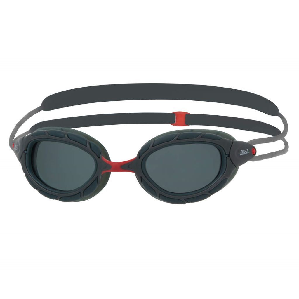 Zoggs Predator Polarized, rauch getönt, grau/rot