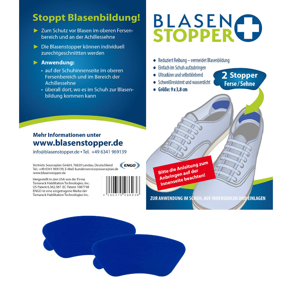 Blasenstopper - 2 x Stopper für die Ferse & Sehne