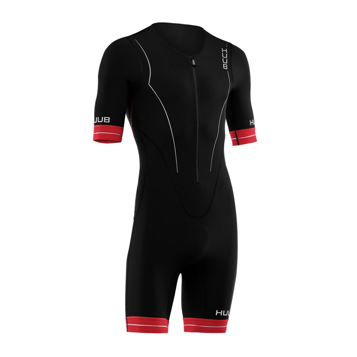 Huub RaceLine Long Course TriSuit, Herren, schwarz/rot