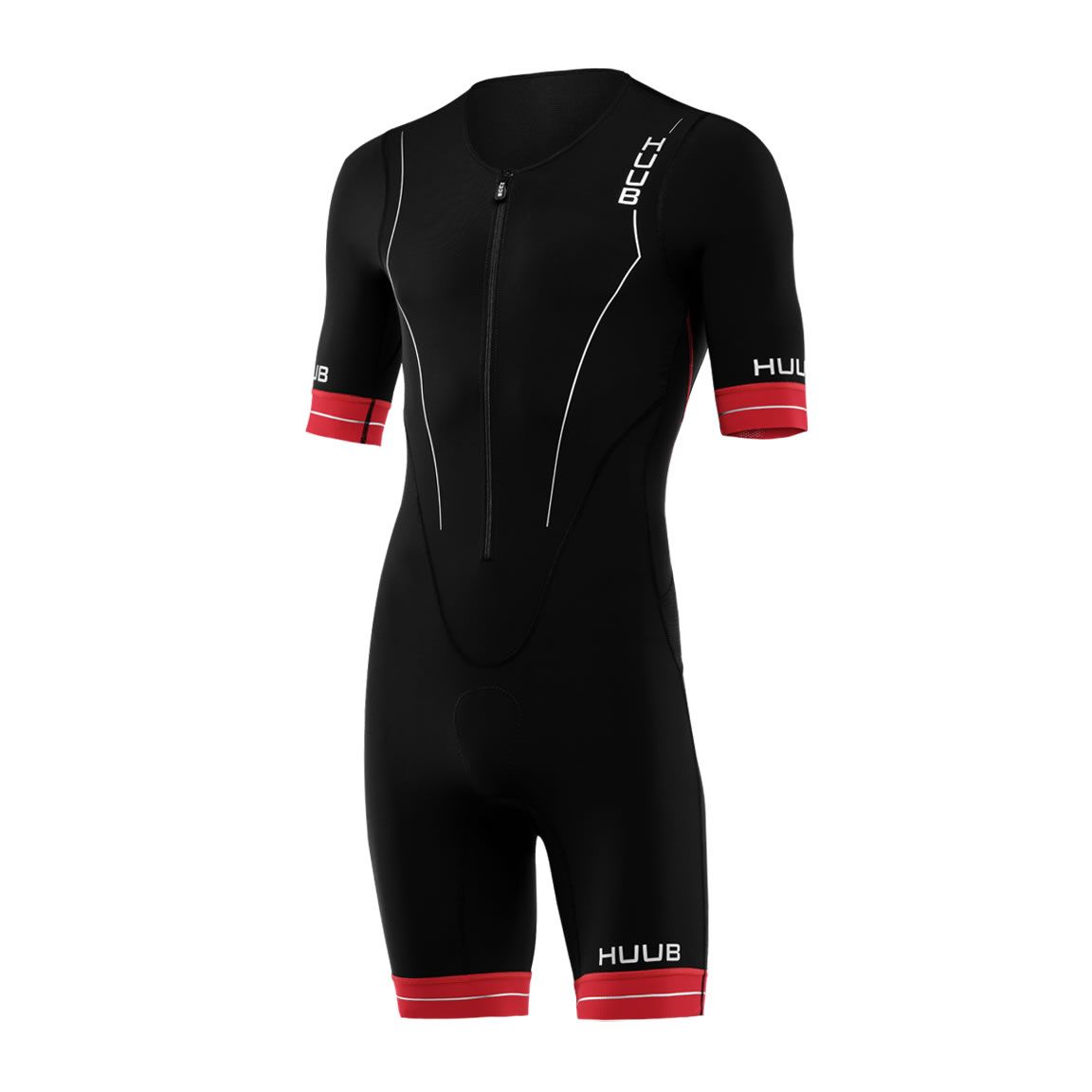 Huub RaceLine Long Course TriSuit, Herren, schwarz/rot