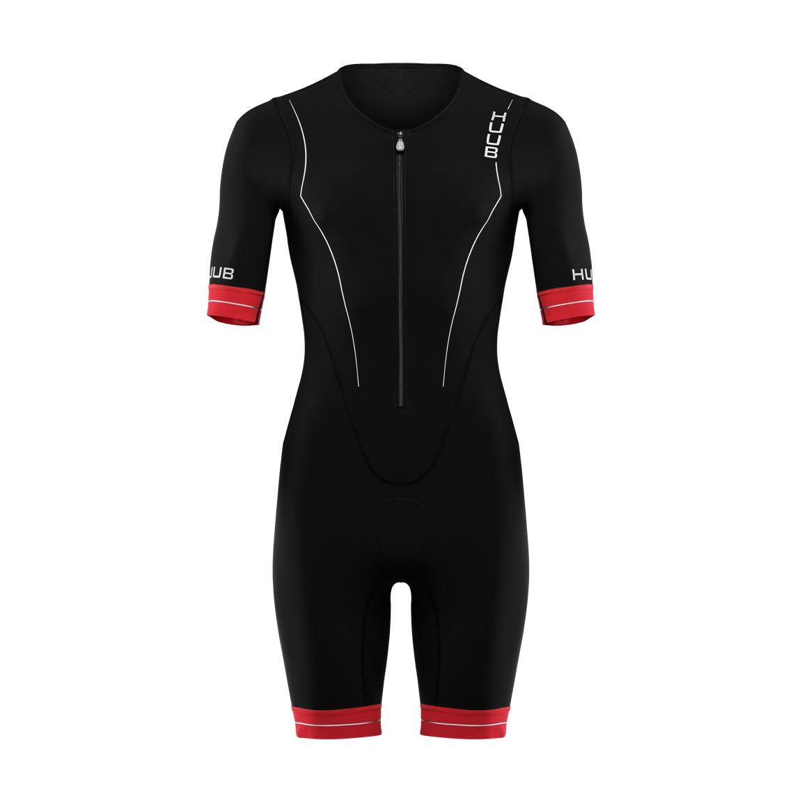 Huub RaceLine Long Course TriSuit, Herren, schwarz/rot