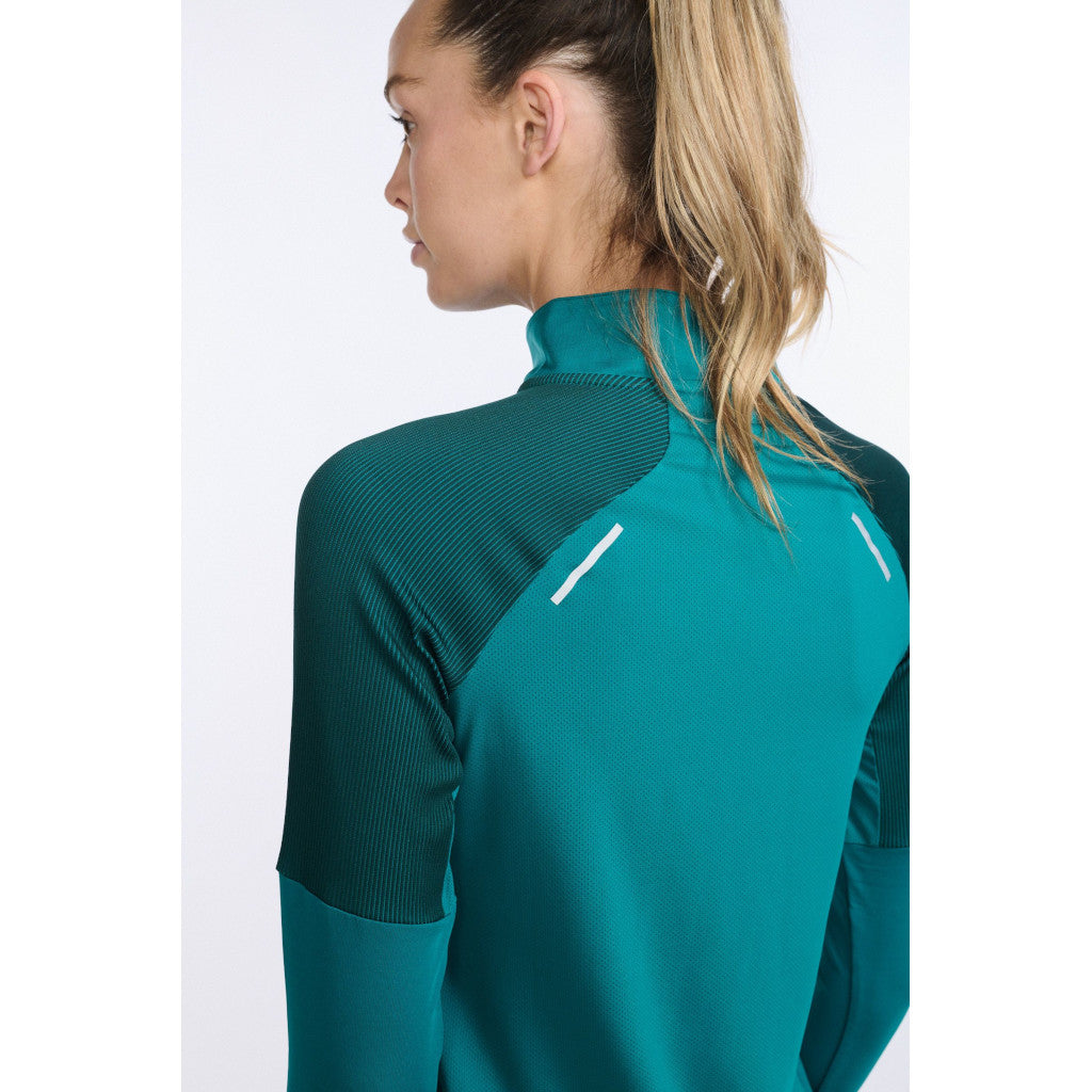 2XU Light Speed 1/2 Zip, Longsleeve, Damen, Jade/Silver Reflective