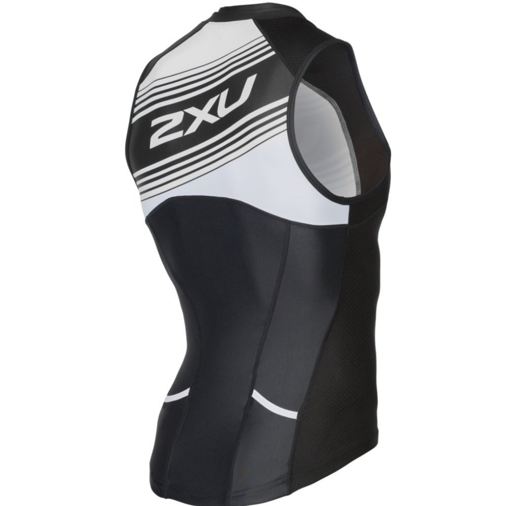 2XU Compression Tri Singlet, Herren, schwarz/weiß