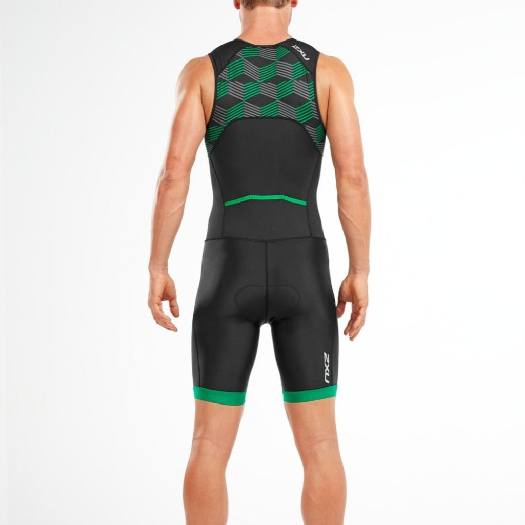 2XU Active TriSuit, Herren, Black/Retro Jolly Green