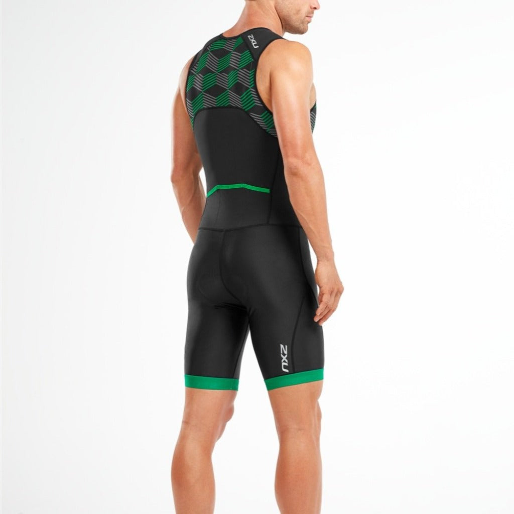 2XU Active TriSuit, Herren, Black/Retro Jolly Green