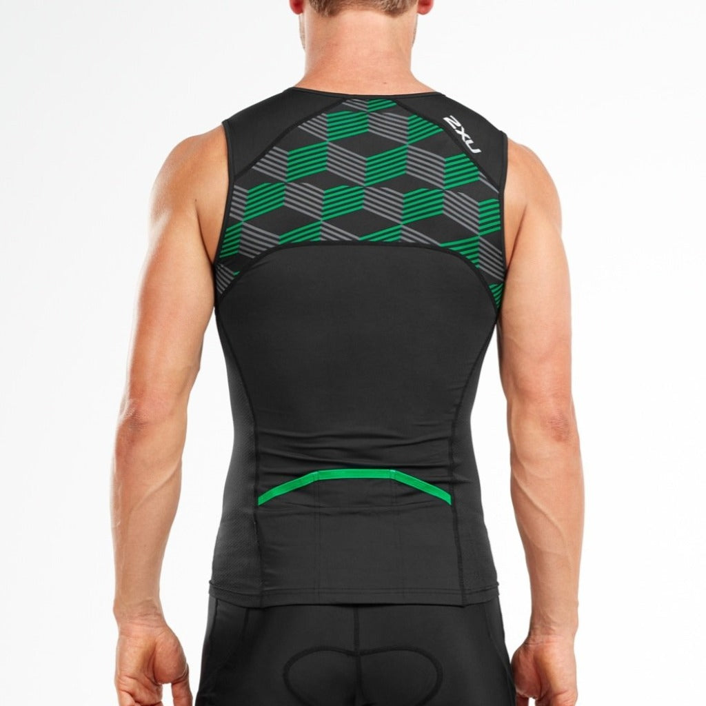 2XU Active Tri Singlet, Herren, schwarz/grün