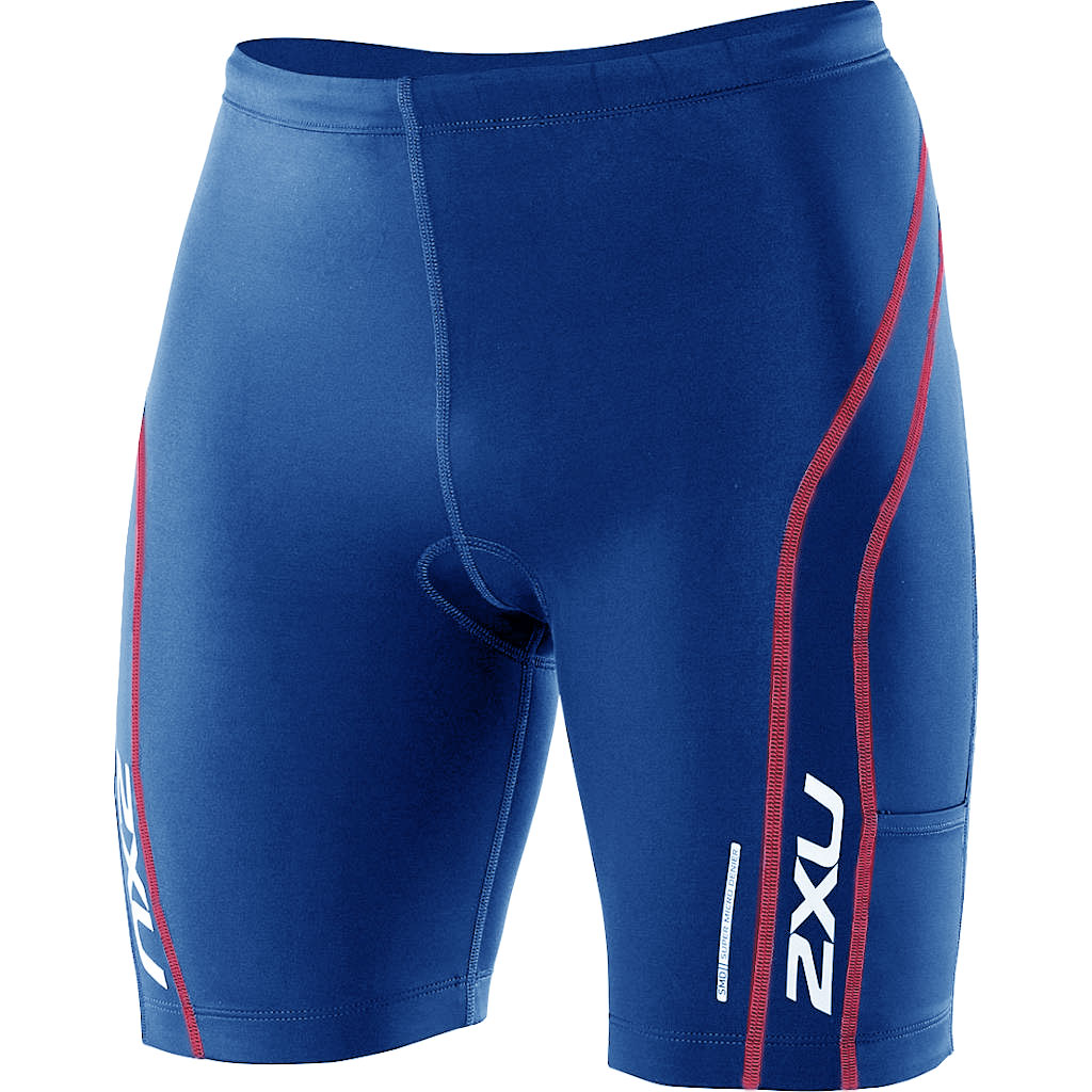 2XU Comp Tri Short + Pockets, Herren, blau/rot, Größe XS