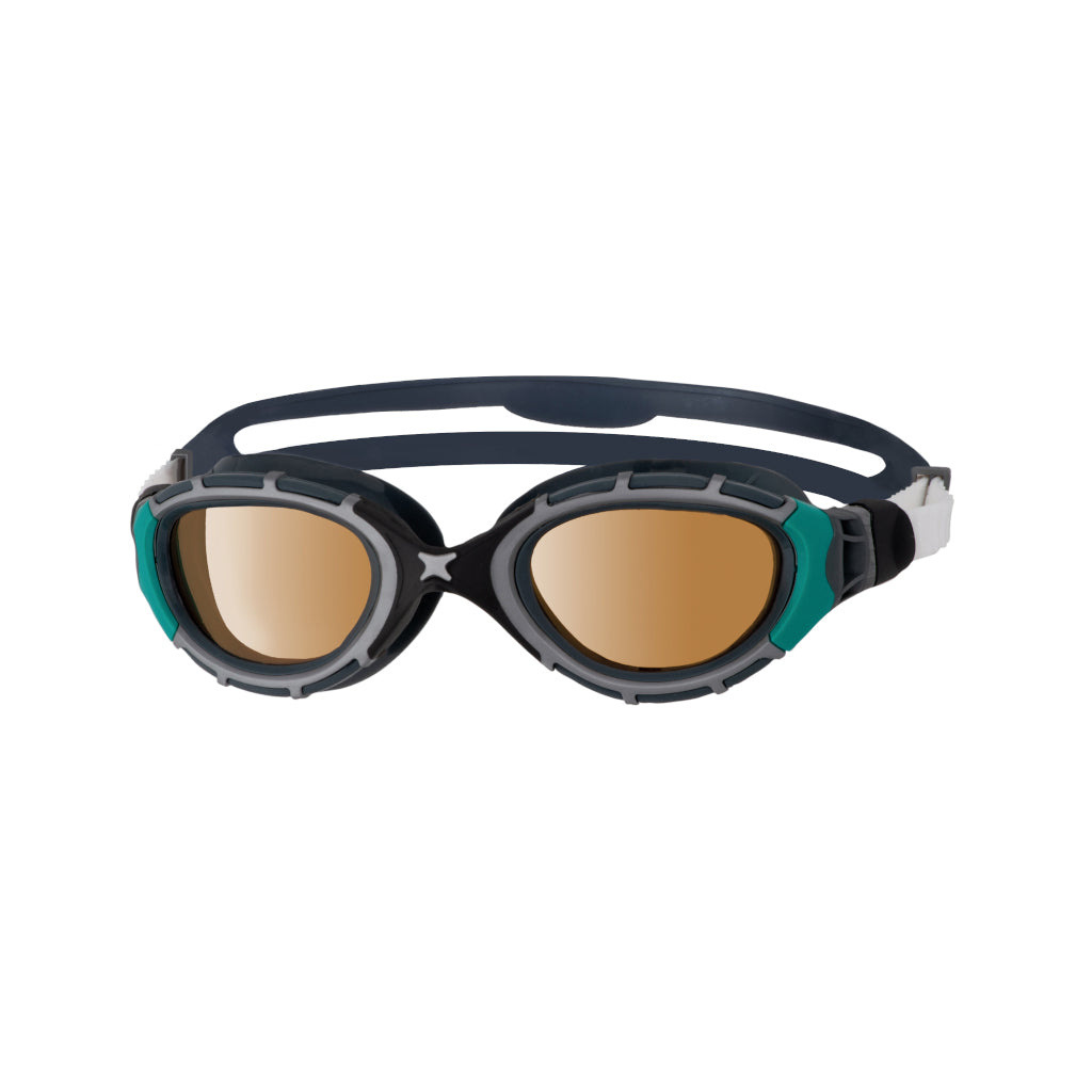 Zoggs Predator Flex Polarized Ultra, black/green/copper polarized, schwarz/grün