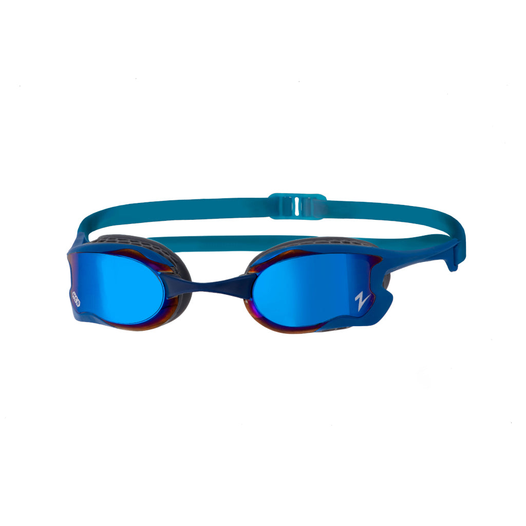 Zoggs Raptor HCB Titanium, blau verpiegelte Gläser, blue/grey/mirror dark blue, blau/grau