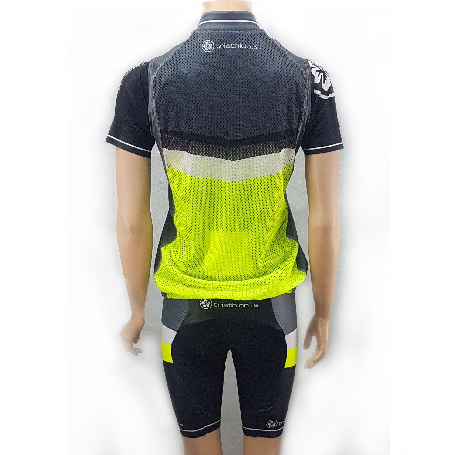 triathlon.de Elite Radweste, Damen, schwarz/grau/gelb