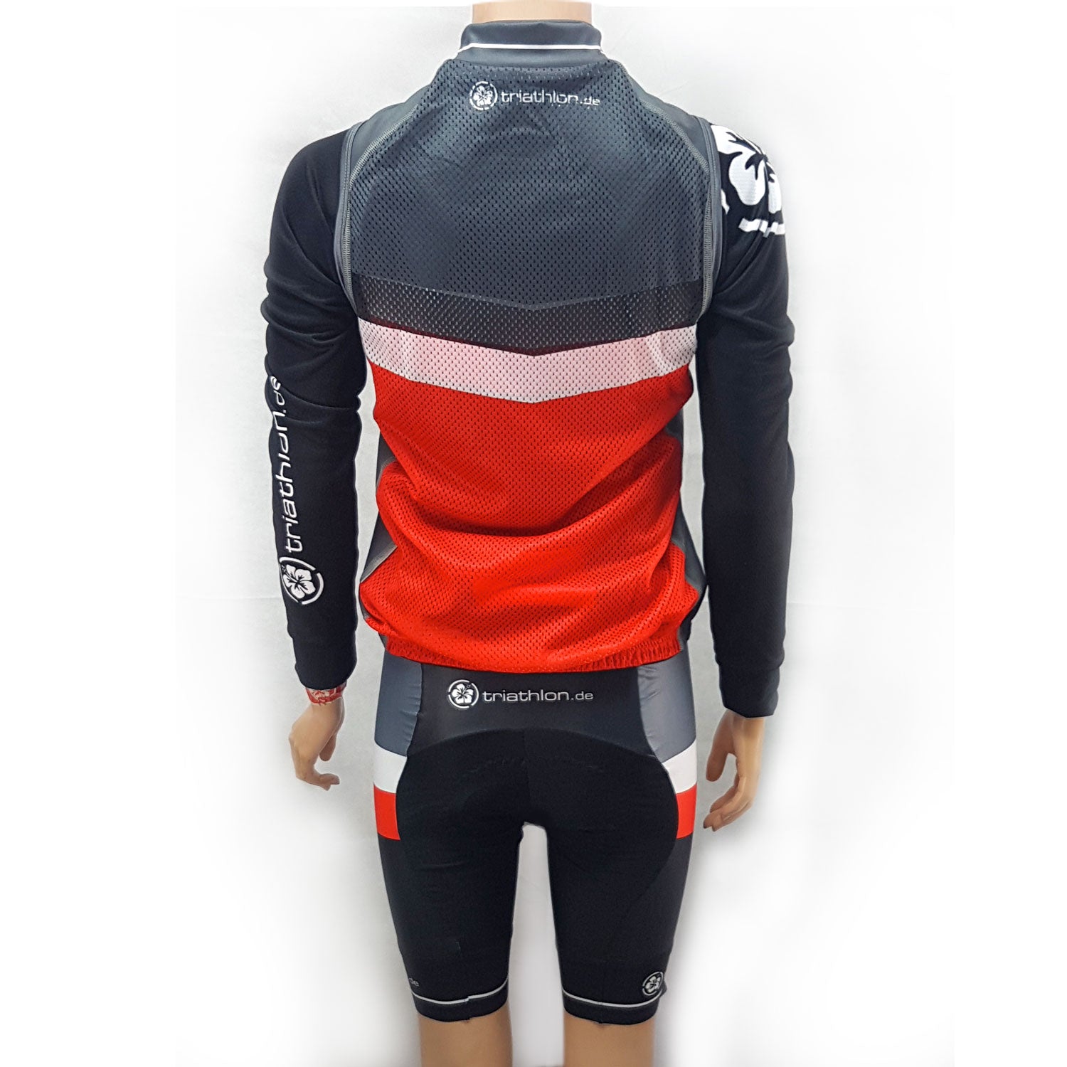 triathlon.de Elite Radweste, Damen, schwarz/grau/rot
