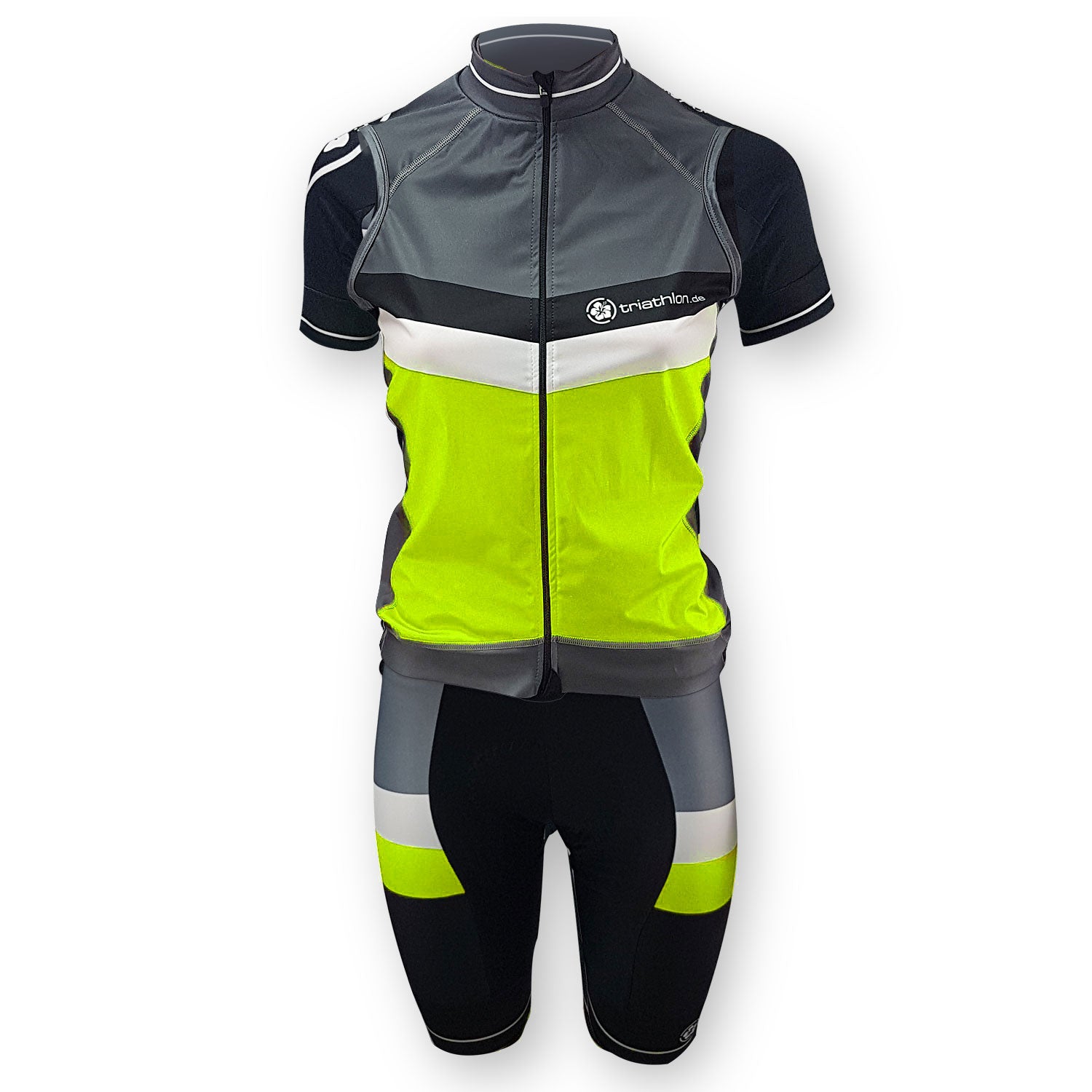 triathlon.de Elite Radweste, Damen, schwarz/grau/gelb