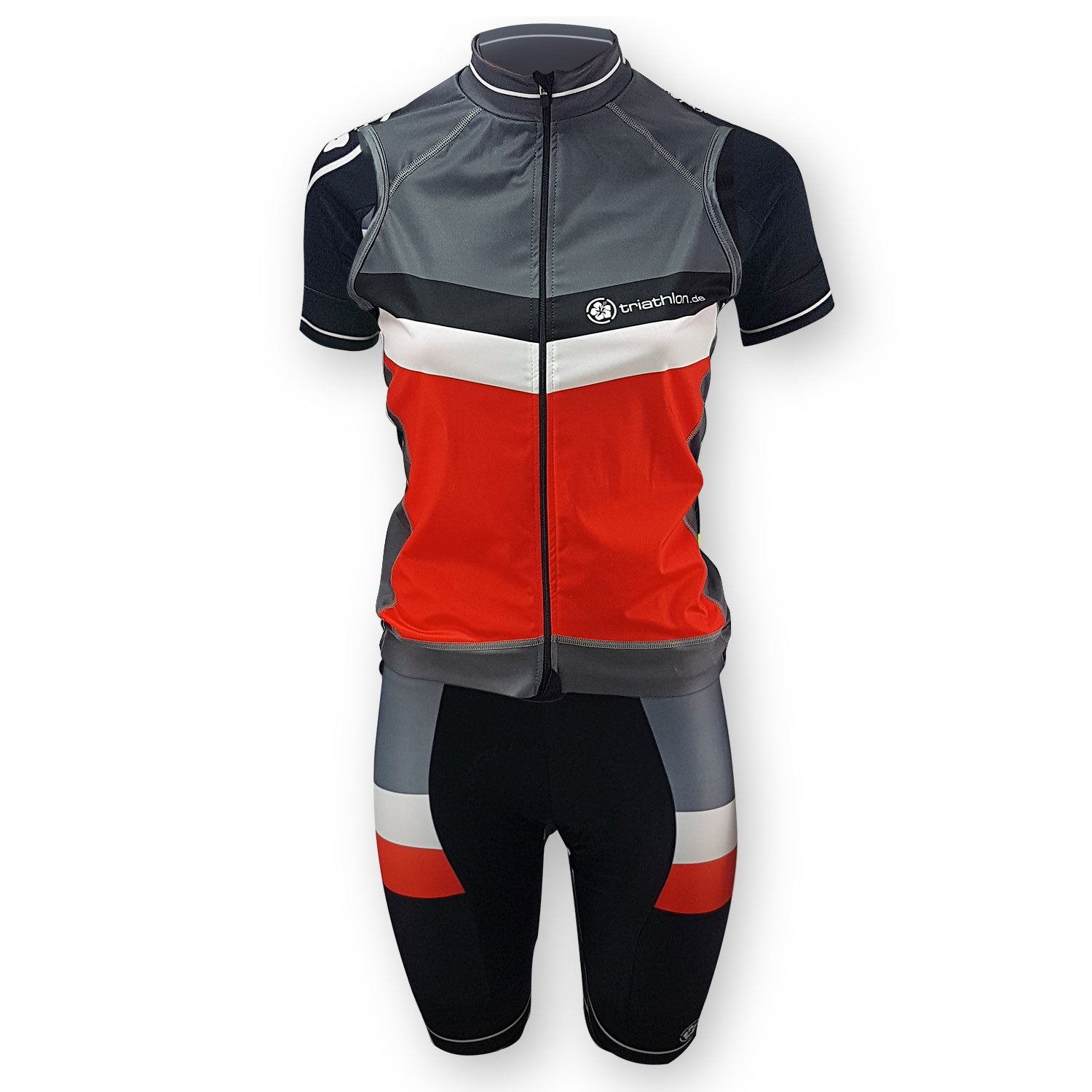 triathlon.de Elite Radweste, Damen, schwarz/grau/rot