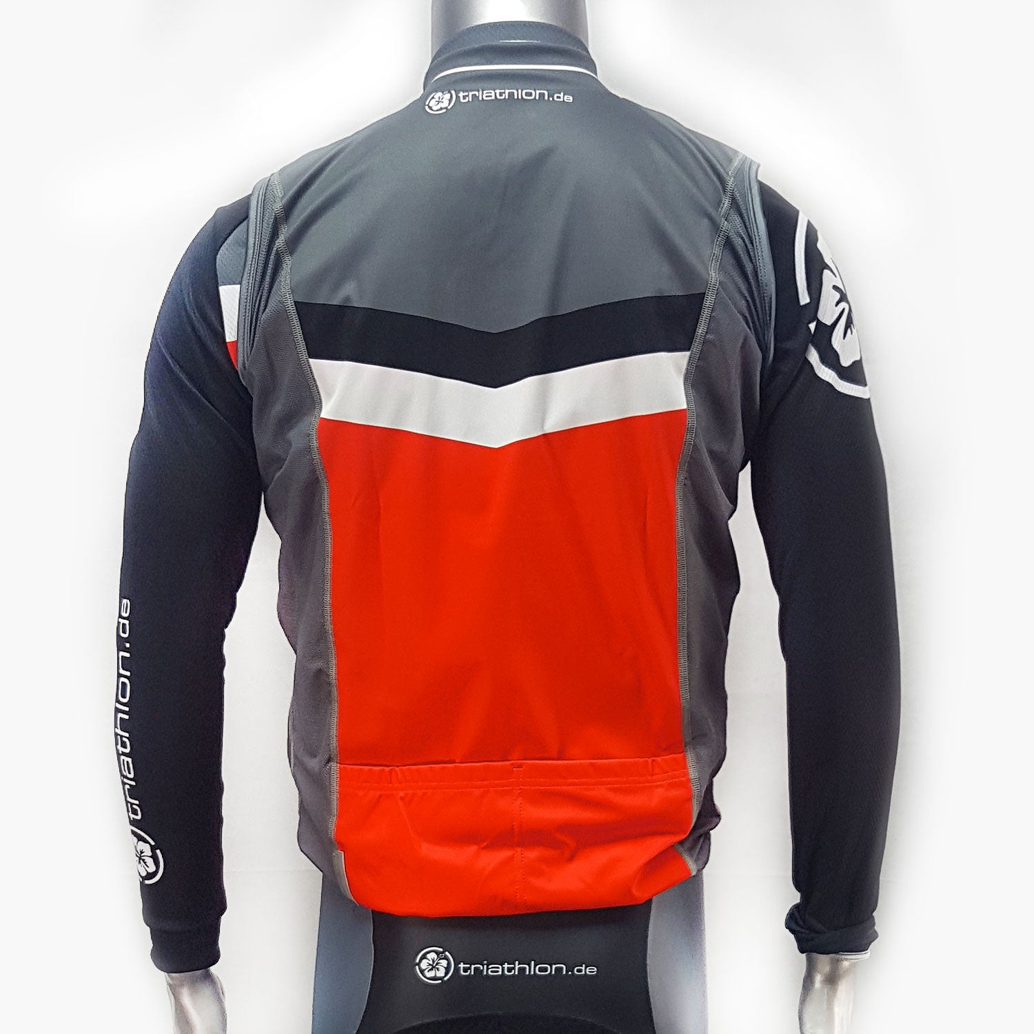triathlon.de Elite Radweste, Herren, schwarz/grau/rot