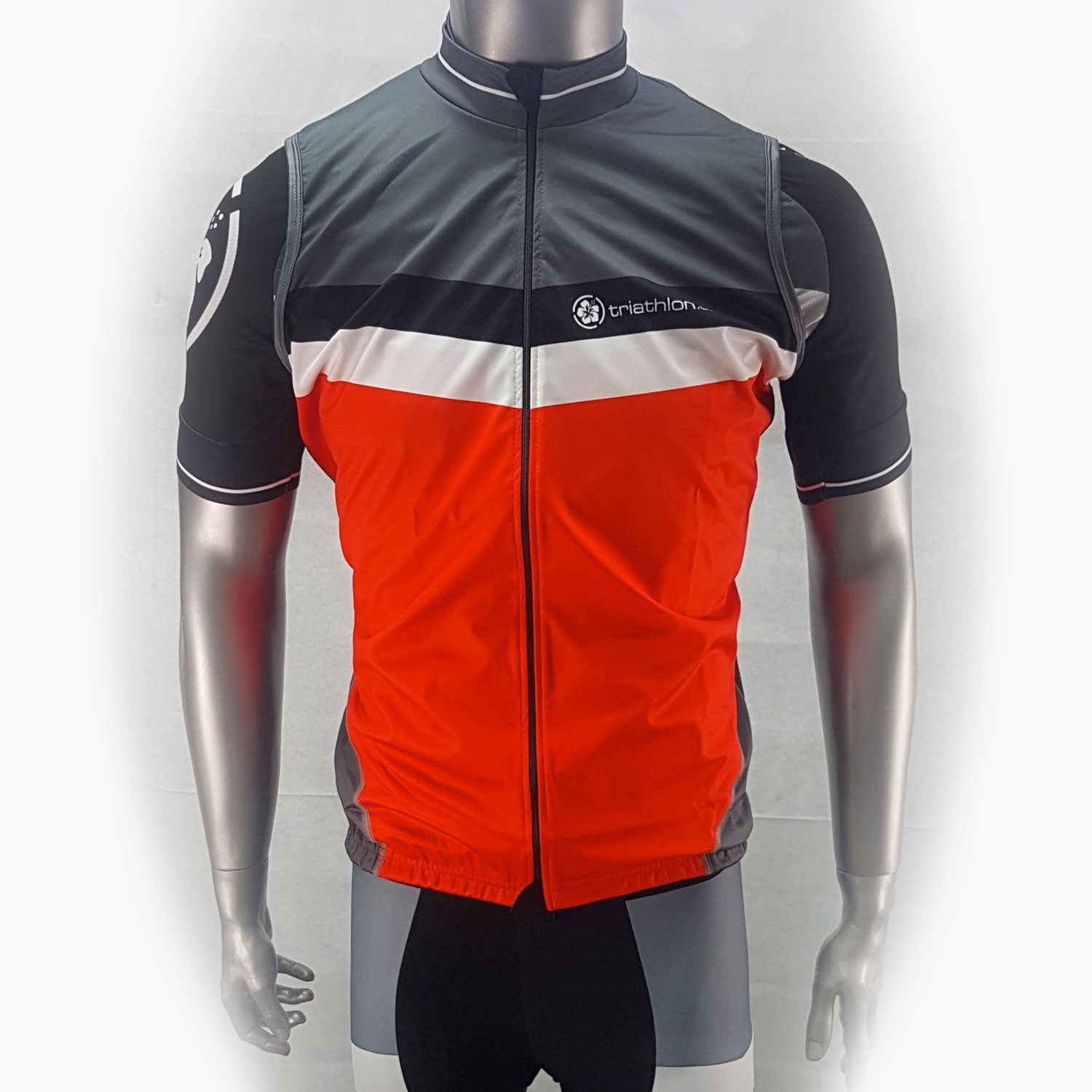 triathlon.de Elite Radweste, Herren, schwarz/grau/rot