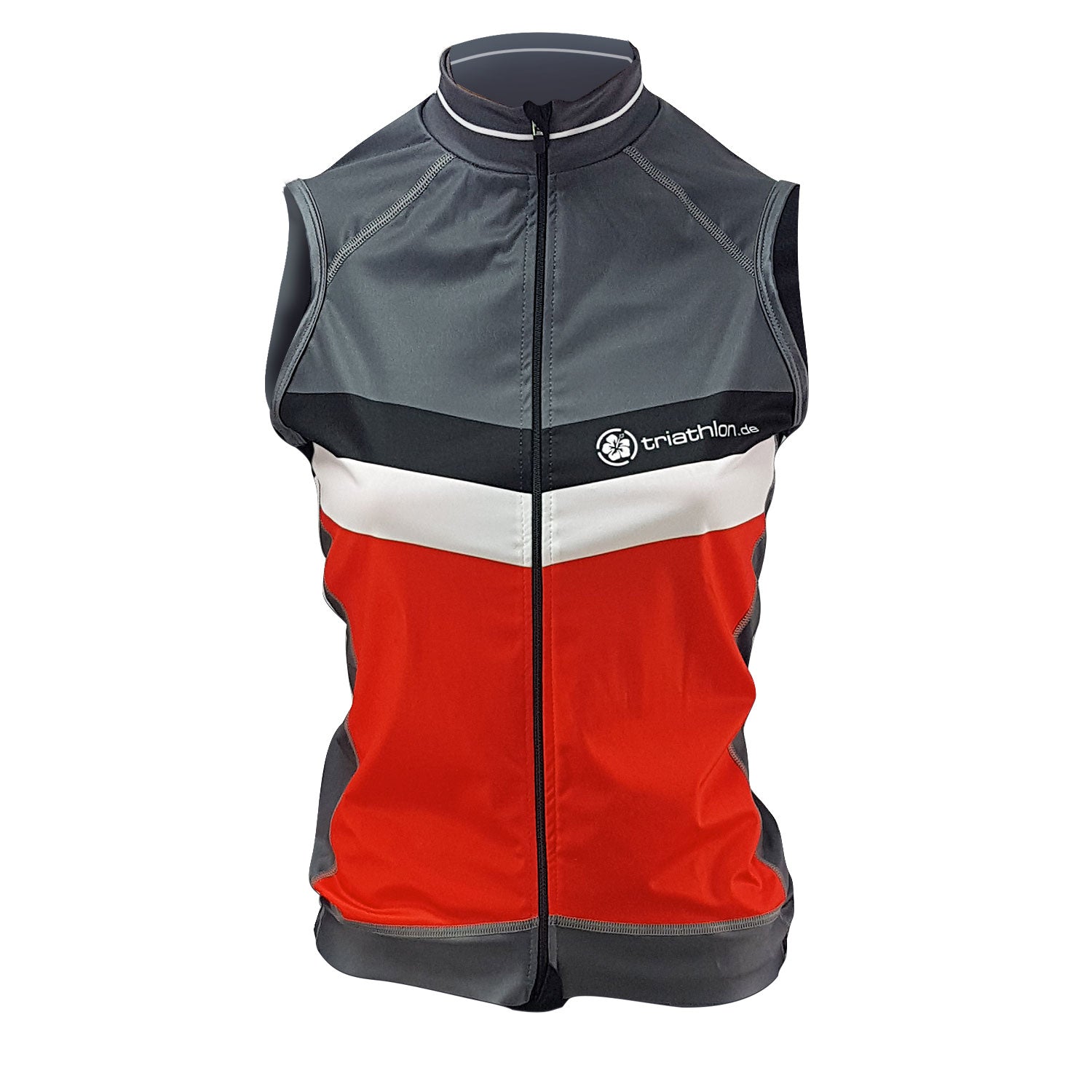 triathlon.de Elite Radweste, Damen, schwarz/grau/rot