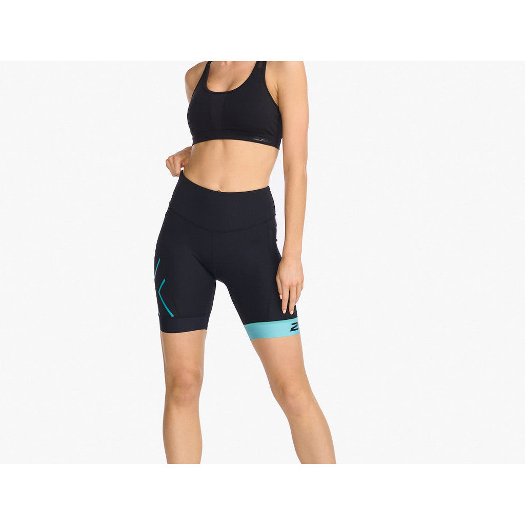 2XU Core 7 Inch Tri Short, Damen, black/porcelain, schwarz/blau