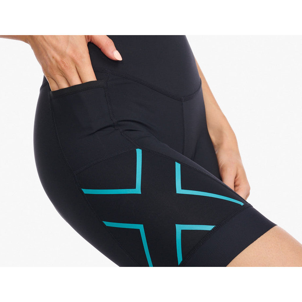 2XU Core 7 Inch Tri Short, Damen, black/porcelain, schwarz/blau