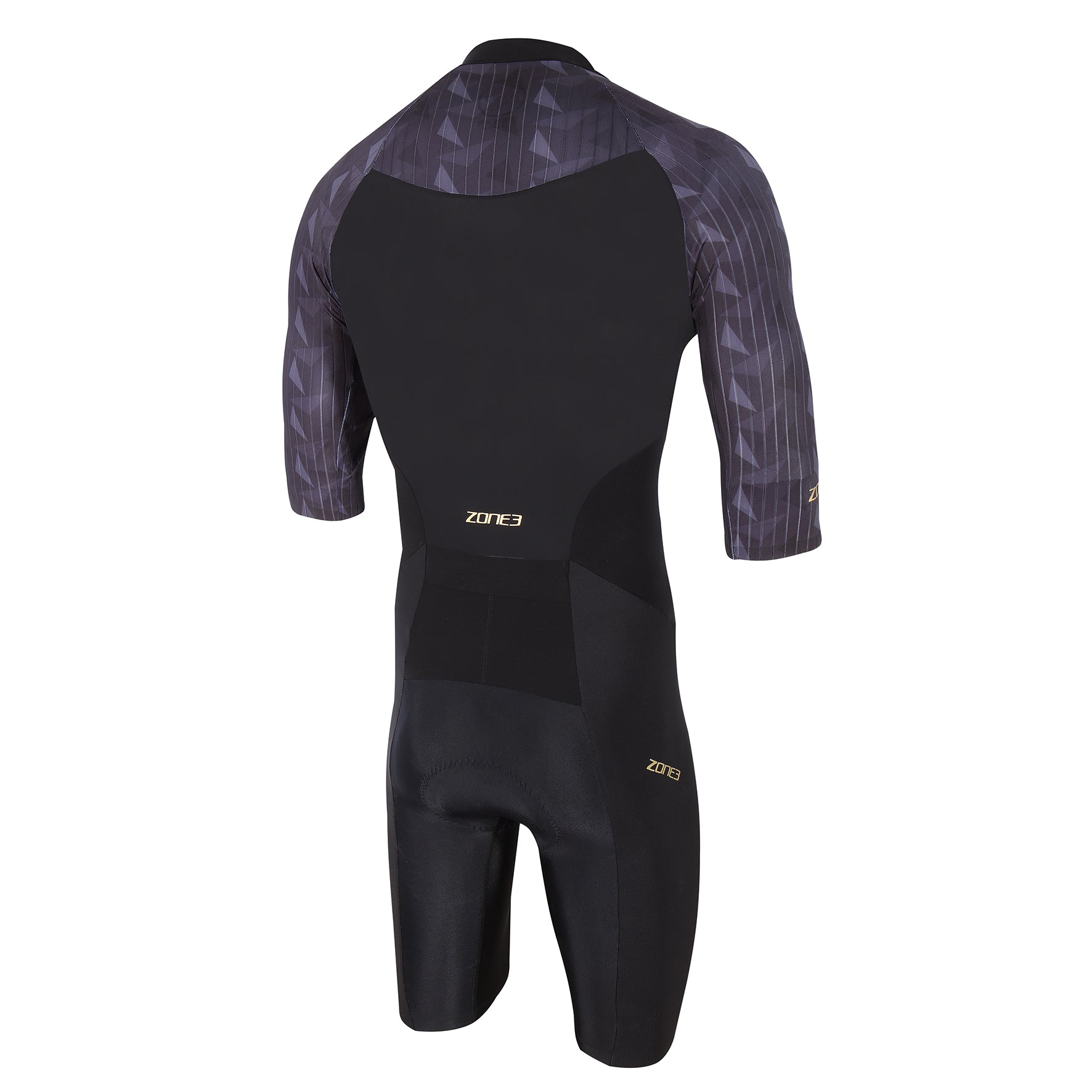 Zone3 Men's Lava Short Sleeve Trisuit- Black/Gold