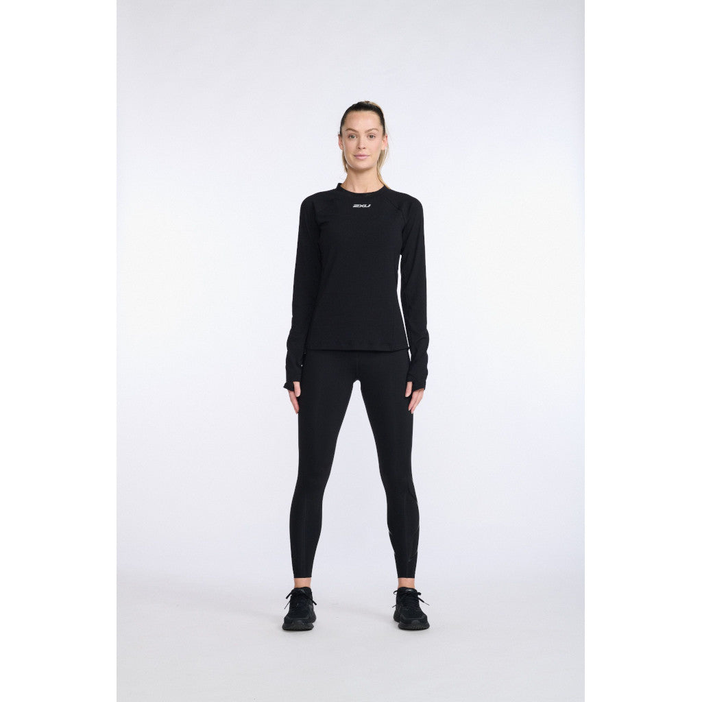 2XU Ignition Base Layer Longsleeve, Damen, Black/Silver Reflective