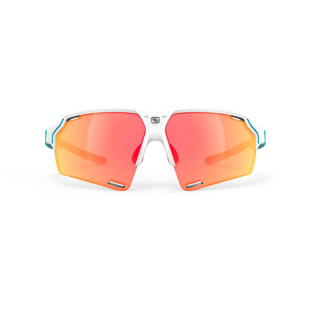 RUDY Project Deltabeat White Emerald (Matte) - RP Optics Multilaser Orange, Radbrille, Sportbrille, weiß/türkis