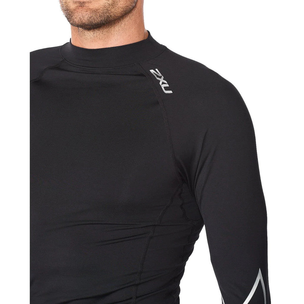 2XU Ignition Compression Longsleeve, Herren, Black/Silver Reflective