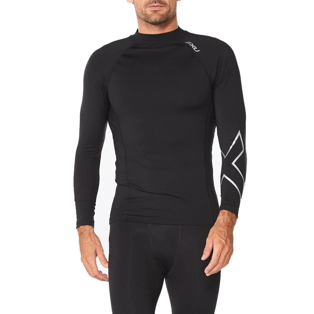 2XU Ignition Compression Longsleeve, Herren, Black/Silver Reflective