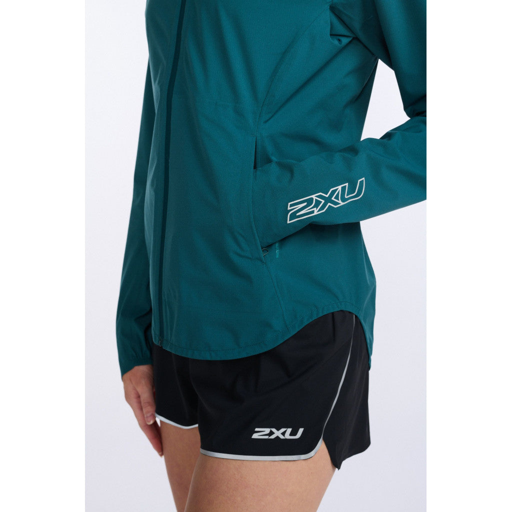 2XU Light Speed WP Jacket, Damen, Deep Jade/Silver Reflective