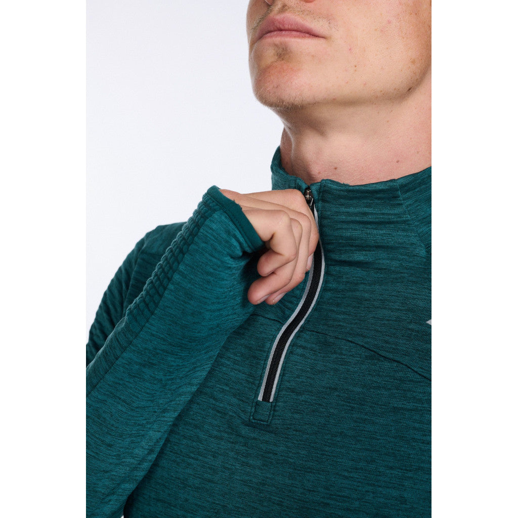 2XU Ignition 1/4 Zip, Longsleeve, Herren, Deep Jade/Silver Reflective