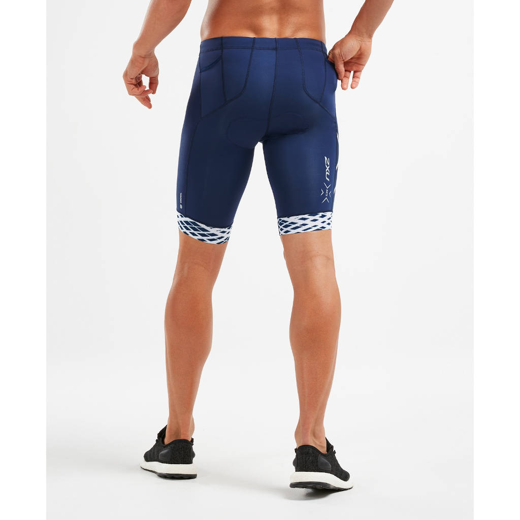 2XU Compression Tri Short, Herren, blau/weiß