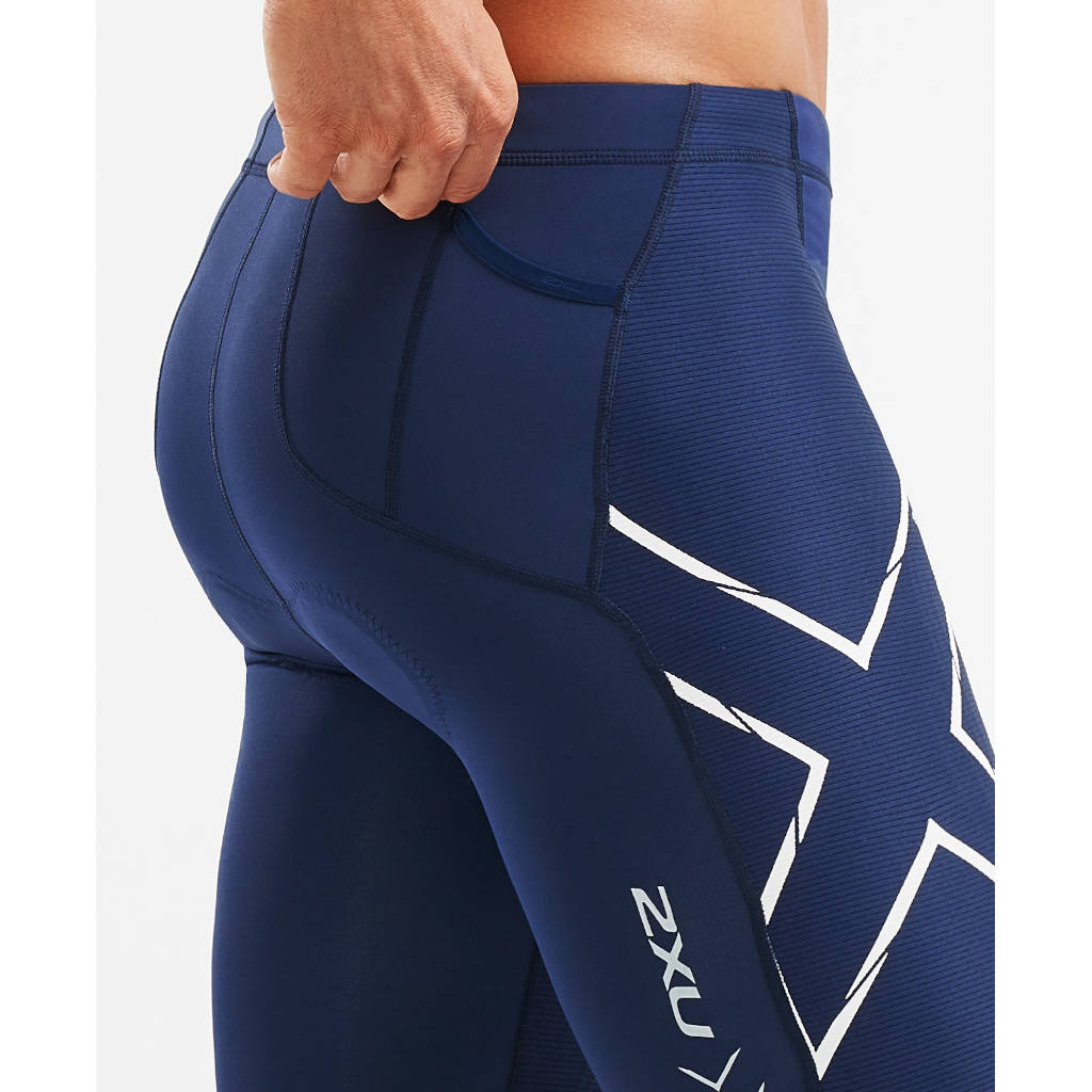 2XU Compression Tri Short, Herren, blau/weiß