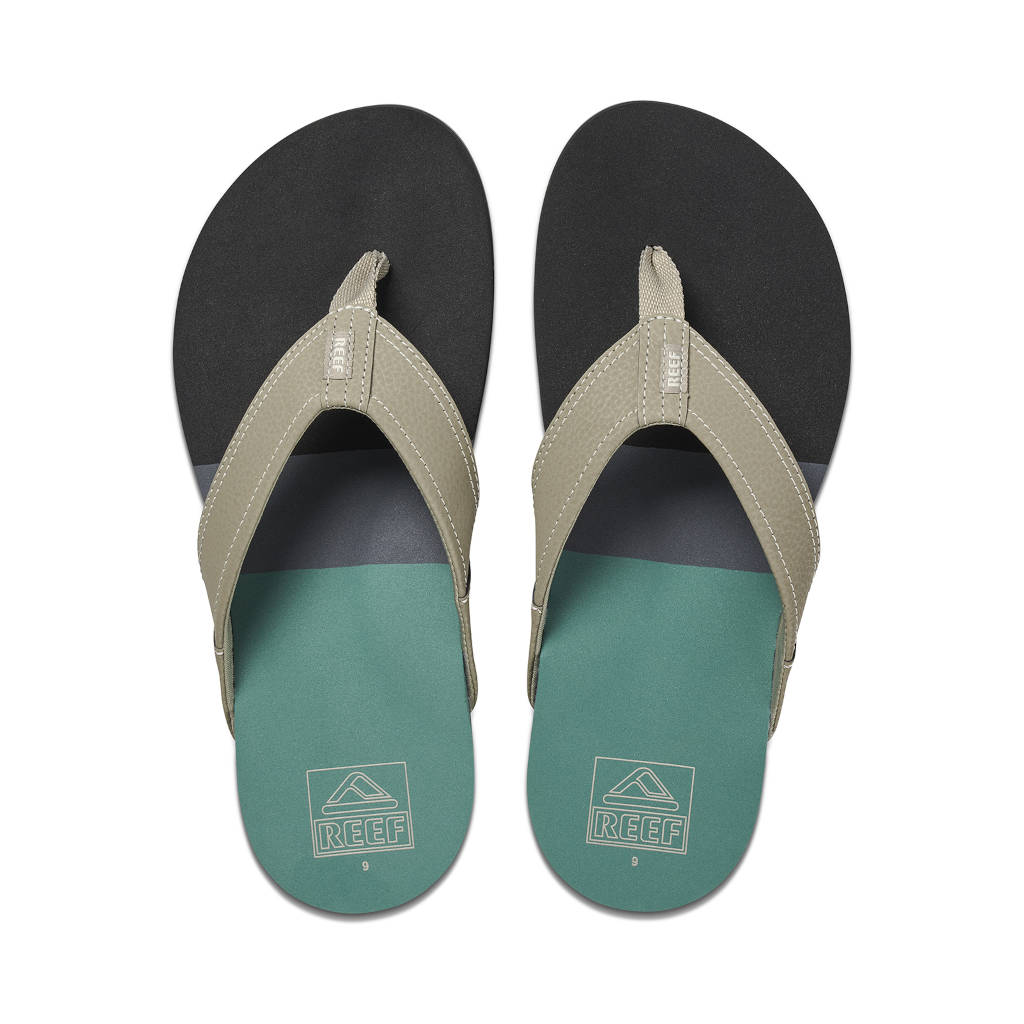 REEF Sandale Herren Tri Newport, black/green, schwarz/grün, Flipflop