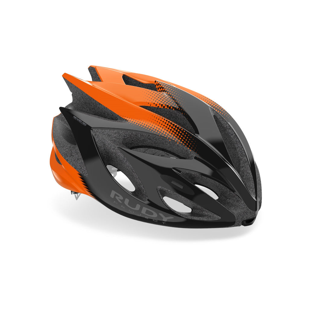 RUDY Project Rush, Radhelm, black-orange (shiny), schwarz/orange