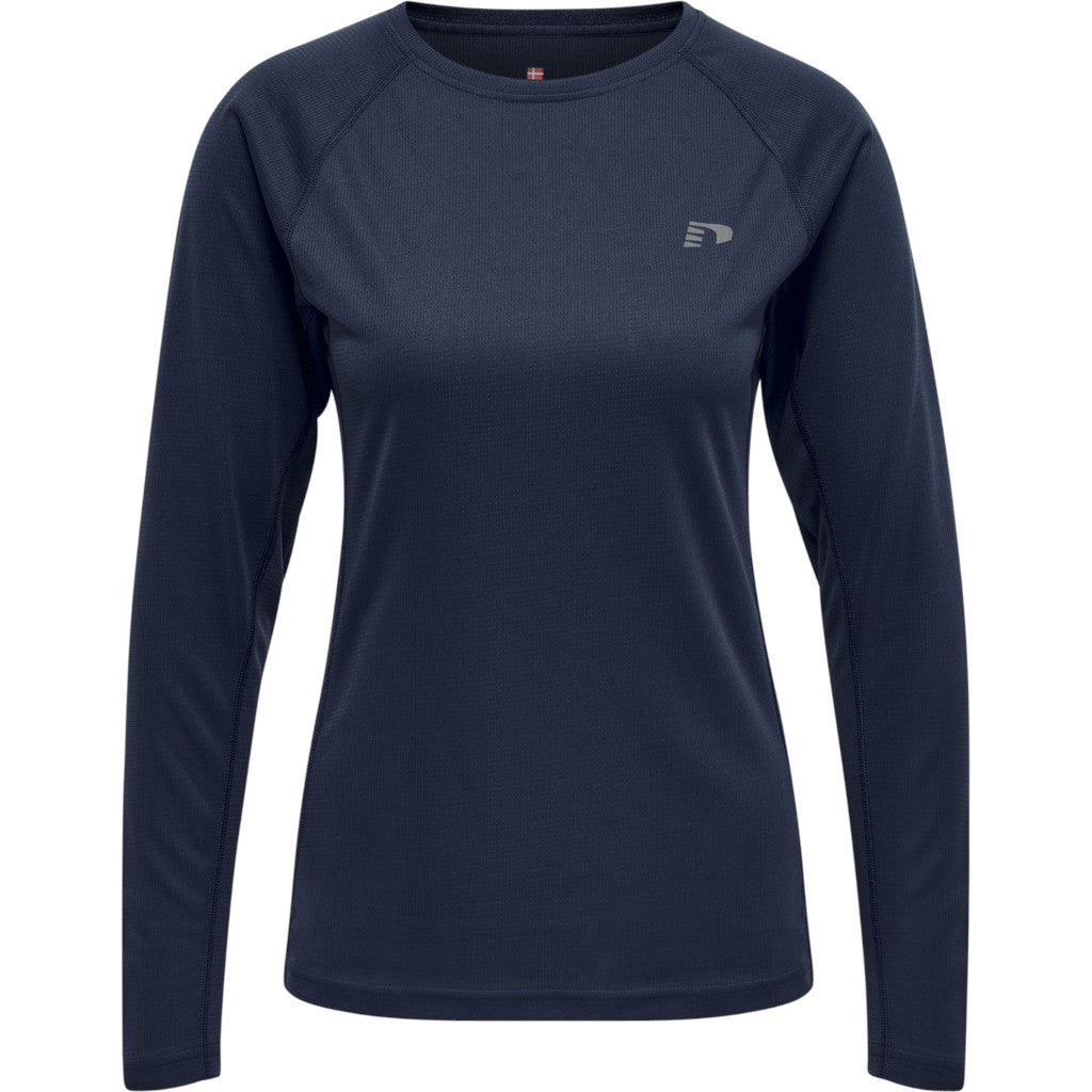 Newline Women Core Running T-Shirt L/S, Damen, black iris, dunkelblau