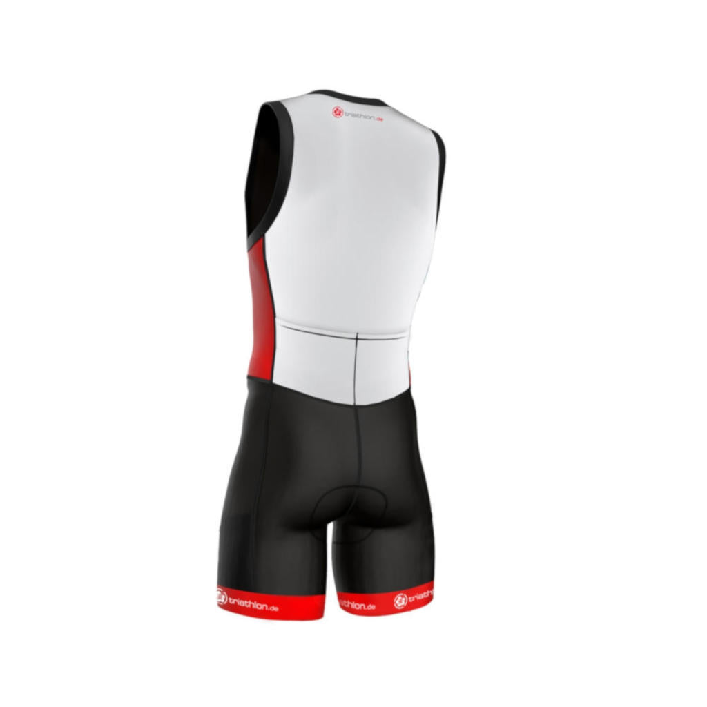 triathlon.de Elite TriSuit, Herren, schwarz/rot